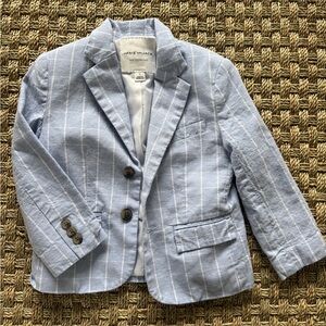 Janie and Jack Boys Easter Light Blue Striped Kids linen Blazer